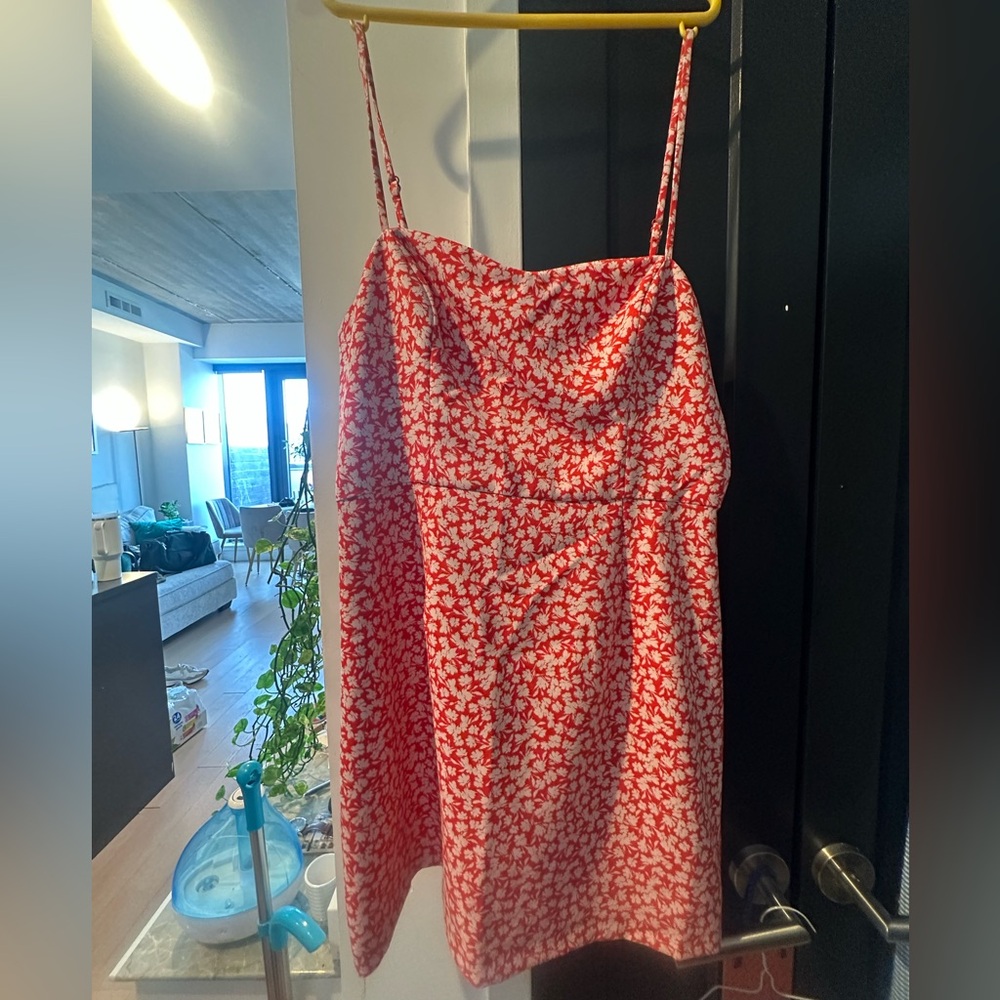 French Connection Red and White Floral Dress
